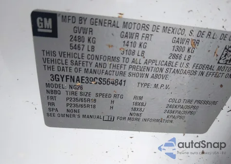 2012 Cadillac Srx Luxury Collection из США, поврежденный, VIN 3GYFNAE39CS564841